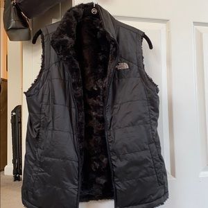 North Face reversible furry vest